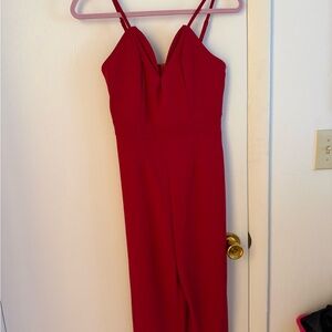 Elegant Red Women's Jumpsuit